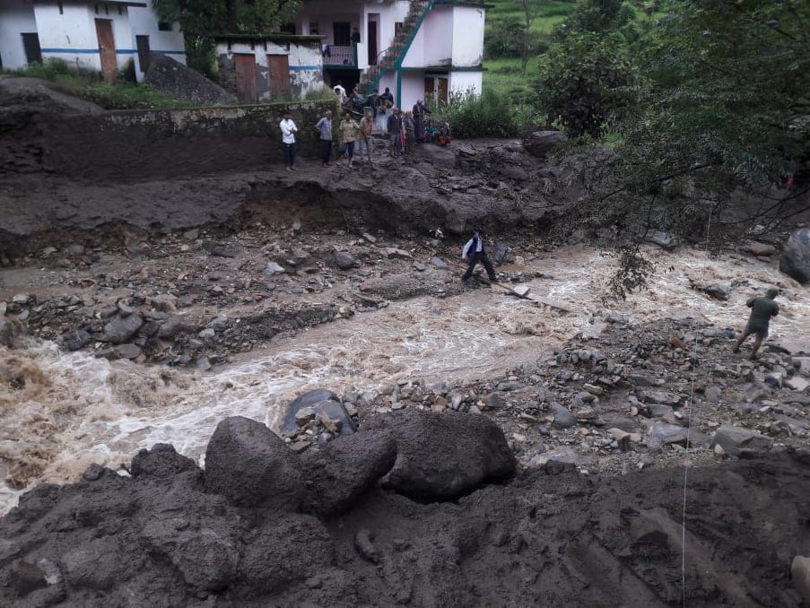 Cloudburst in chamoli ghat Village Heavy Flood comes photos