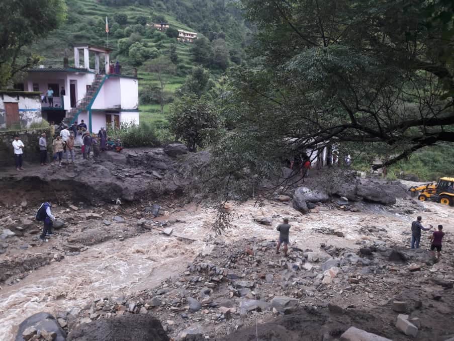 Cloudburst in chamoli ghat Village Heavy Flood comes photos