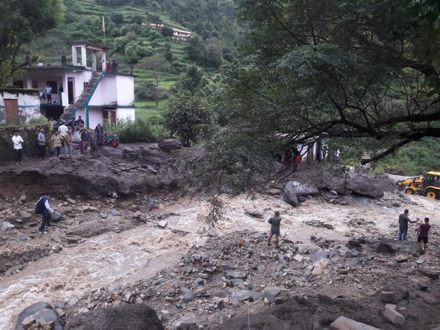 Cloudburst in chamoli ghat Village Heavy Flood comes photos