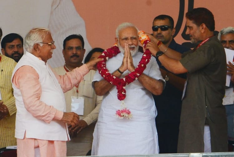 Prime Minister Narendra Modi Vijay Sankalp rally in Rohtak
