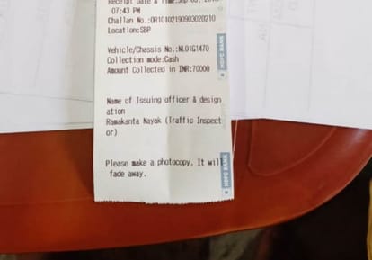 86,500 का चालान कटा, लेकिन ड्राइवर ने 70,000 दिए