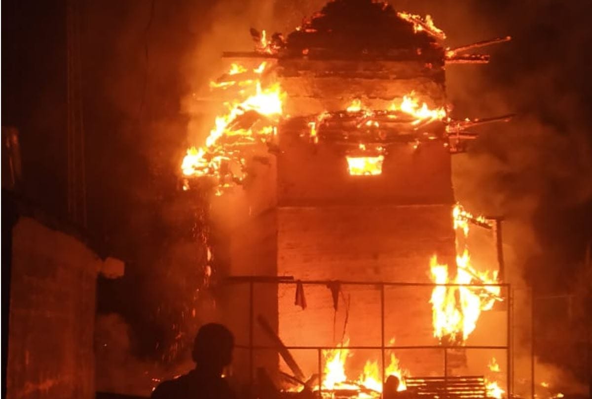 Temple gutted in fire in nirmand kullu himachal pradesh loss of five crore rupee