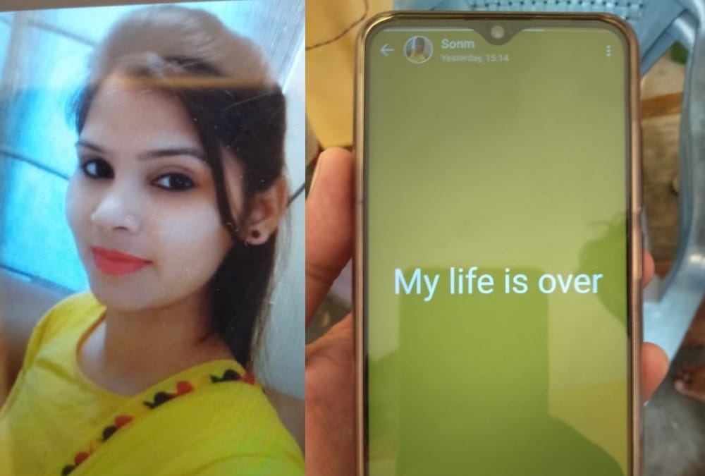 A girl commits suicide after writing my life is over text as wats app status.