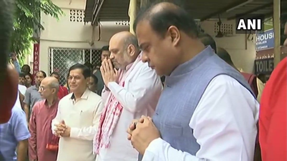 Union Home Minister Amit Shah arrives at Kamakhya Temple in Guwahat