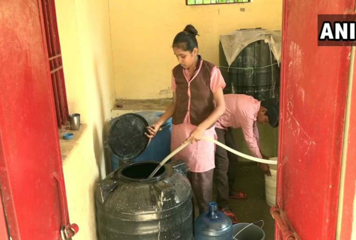 harvesting rain water in Government Middle School at Tedi Bagia