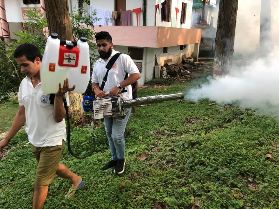 Public Doing Fogging itself for destroying Dengue larvae in dehradun