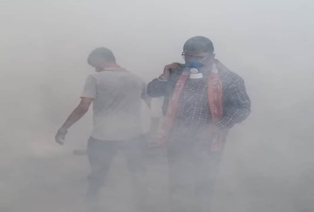 Public Doing Fogging itself for destroying Dengue larvae in dehradun