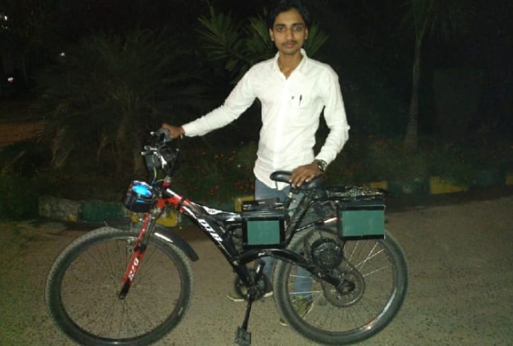 A Student Made Hybrid Electronic Bicycle In Haryana