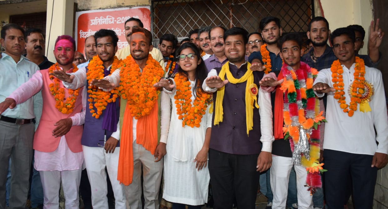 ABVP once again won in SSJ Campus