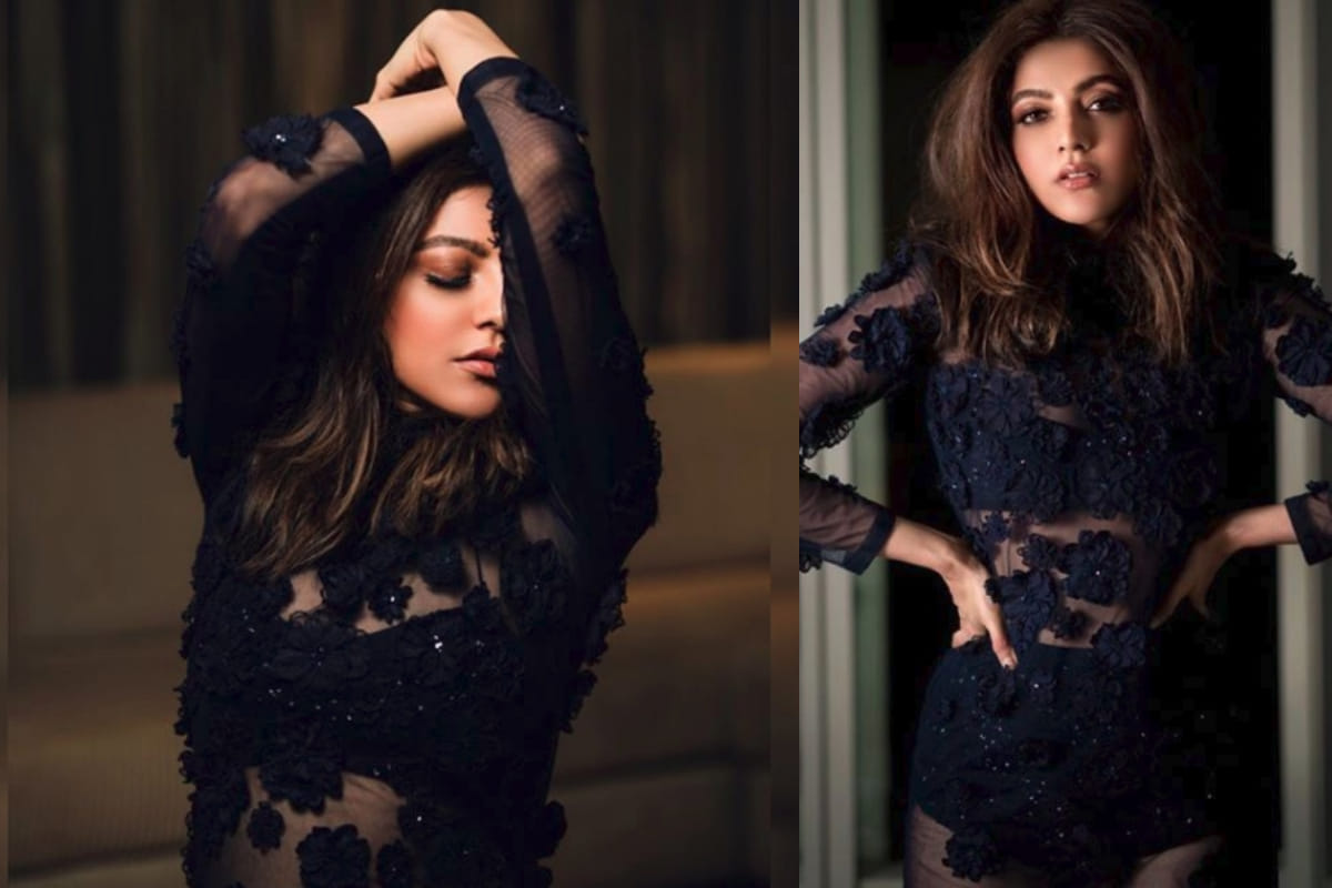 kajal aggarwal looks gorgeous in bold black avatar sheer bodycon dress