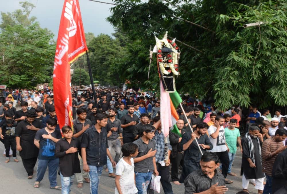 Muharram 2019 Tajiya julus with Tricolour in dehradun