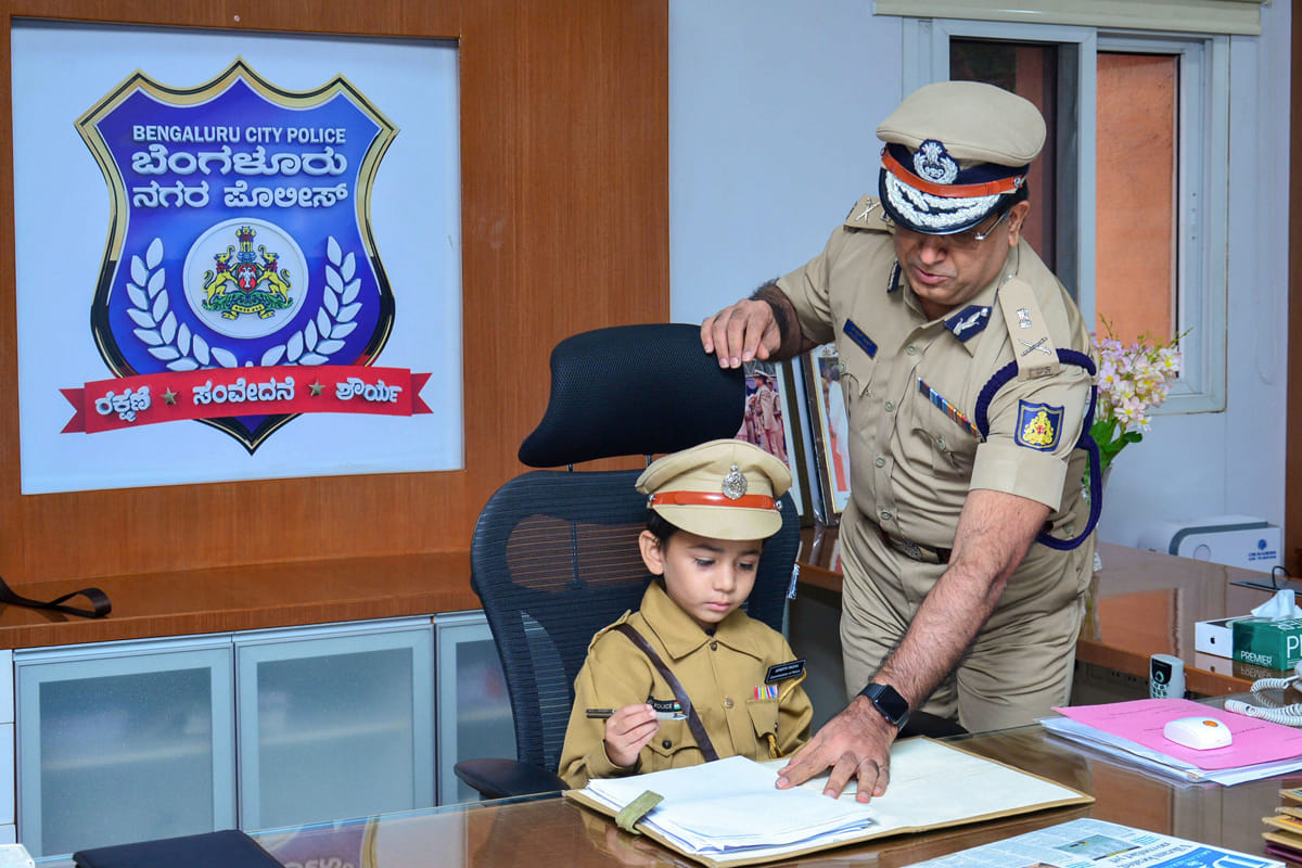 Five children were made police commissioner in Bangalore for one day
