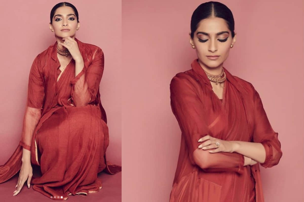 sonam kapoor new saree look for the zoya factor promotion is stunning