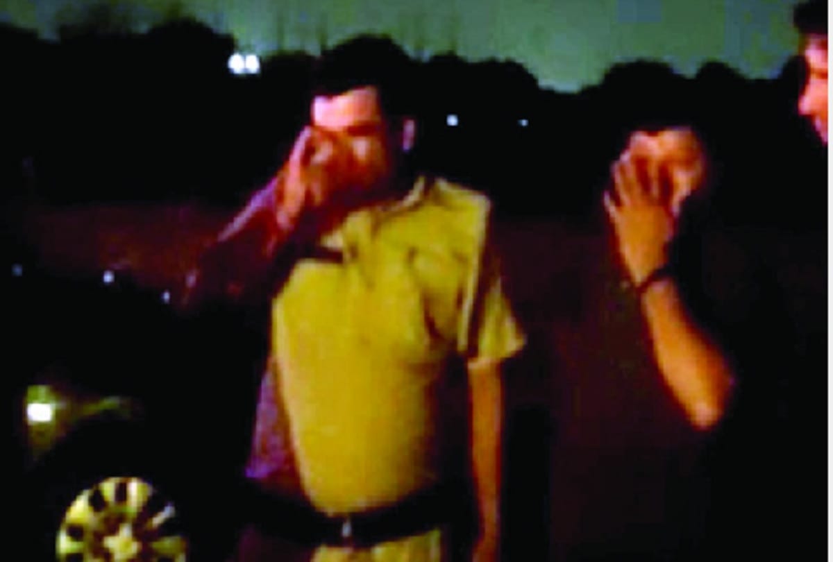 video of a delhi cop spilling jam goes viral suspended
