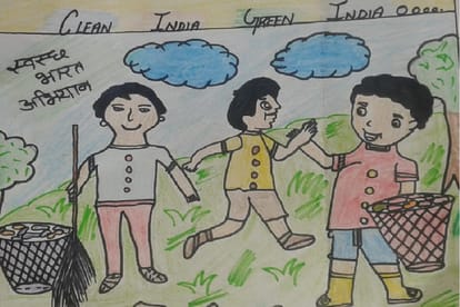 Aparajita: The daughters gave a message of cleanliness by painting with pencils and colors