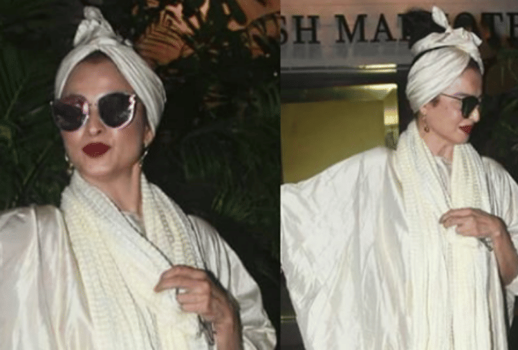 rekha spotted outside manish malhotra store here users reaction