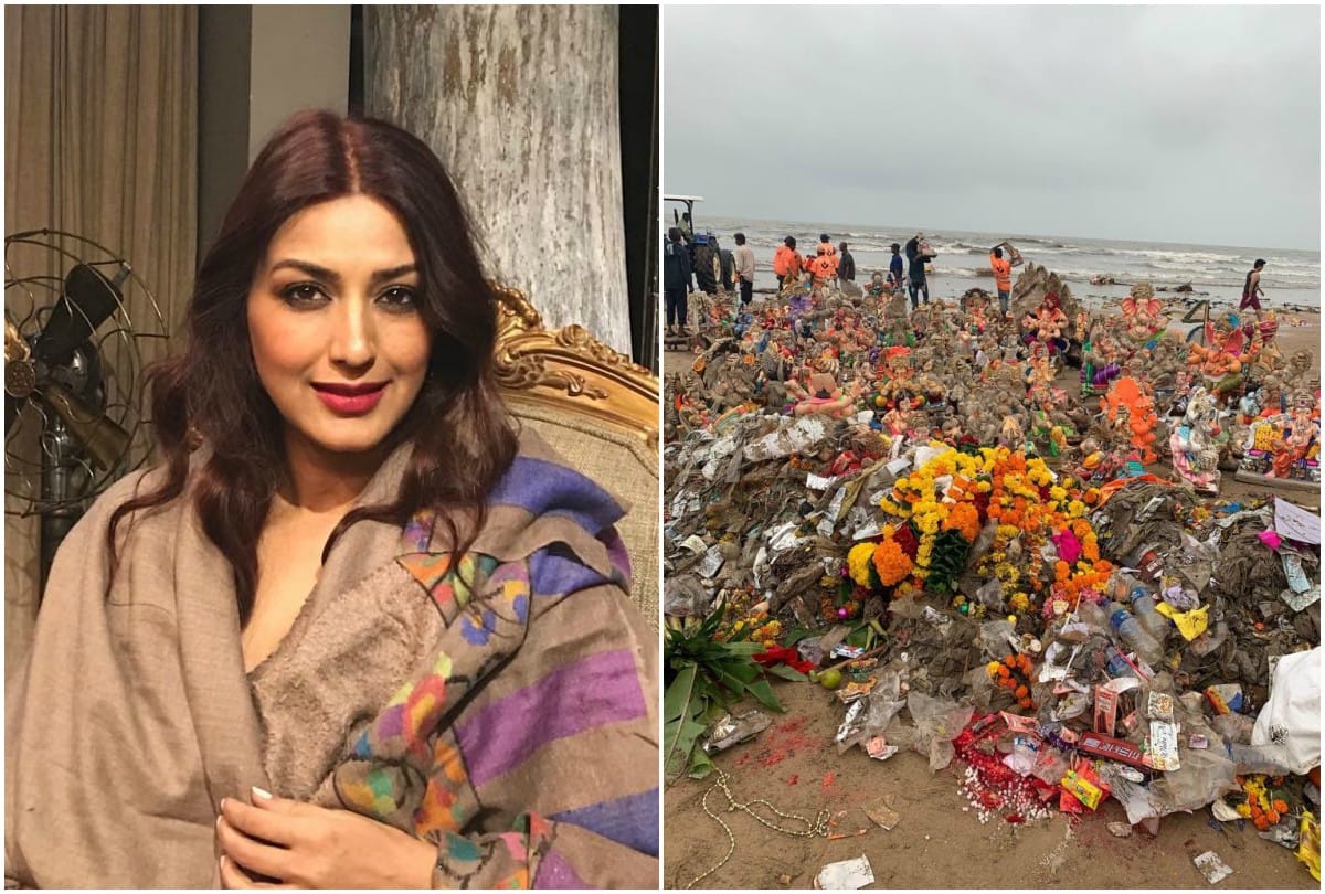 Sonali Bendre shared Juhu beach picture after Ganesh Visarjan expresses Concern About Environment