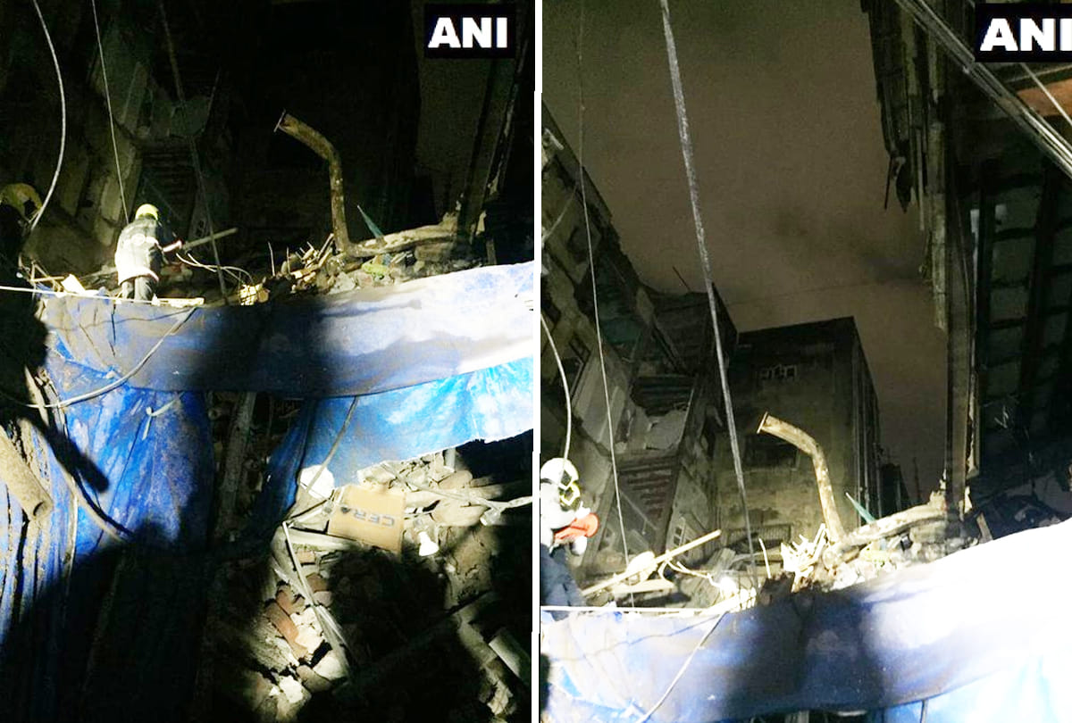 three storey building portion collapsed in mumbai 17 people have been rescued