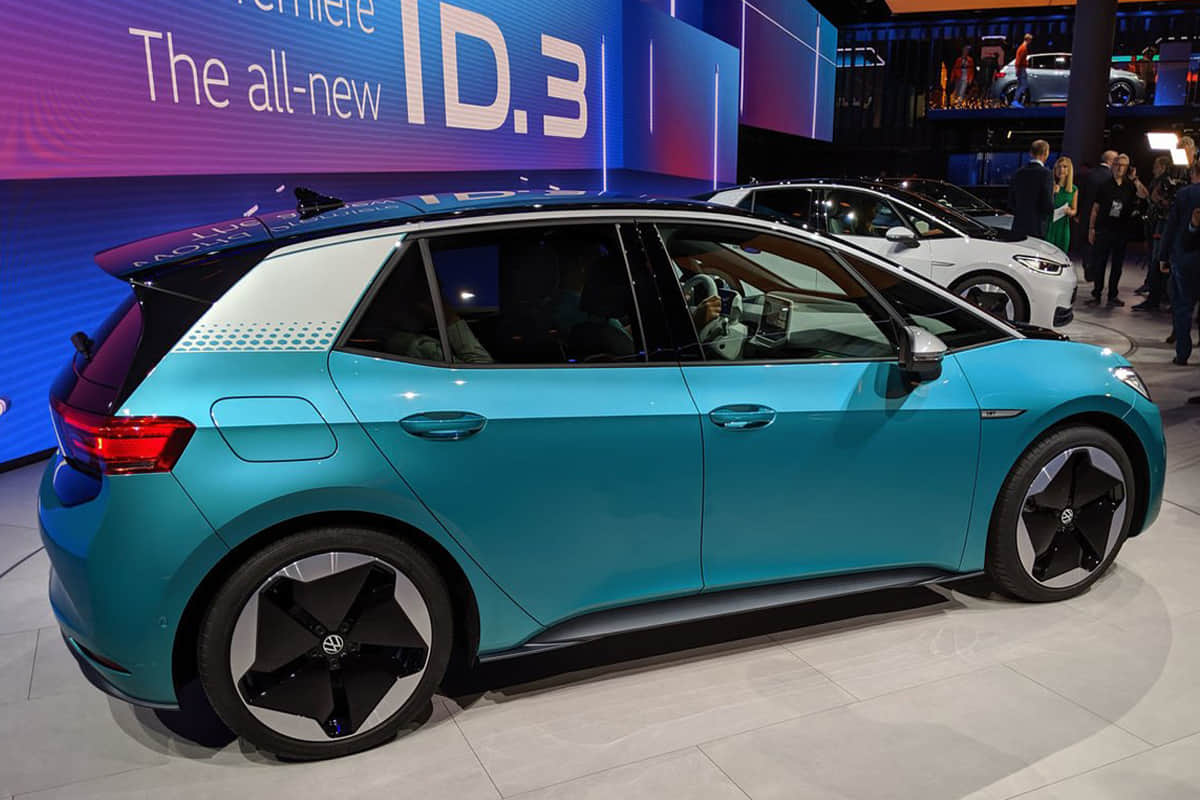 Volkswagen first id3 electric car unveiled at 2019 frankfurt motor show