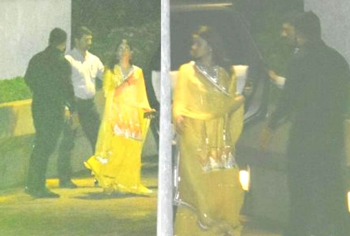 alia bhatt spotted outside of ranbir kapoor house in yellow sharara