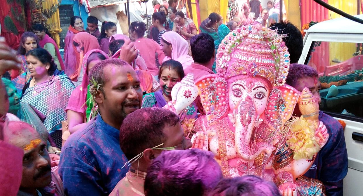 Ganesh idol immersed in Nandakini