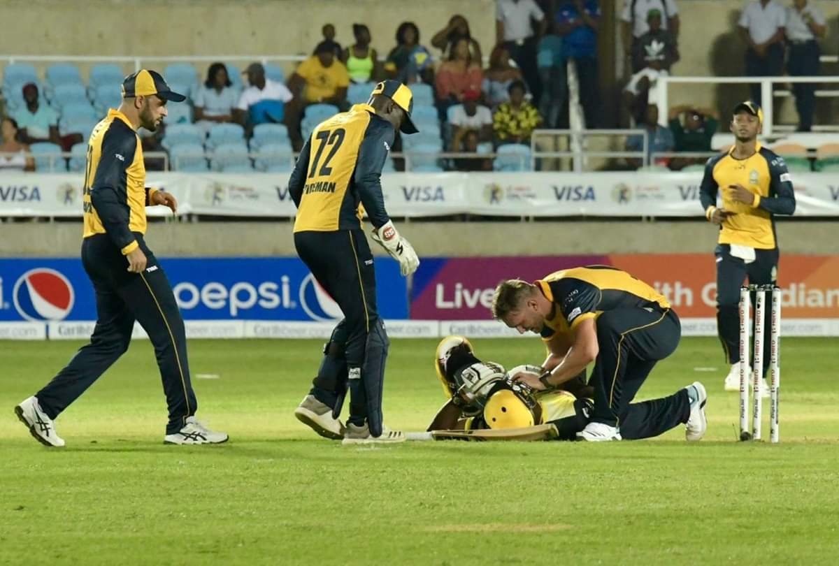Andre Russell Suffers Brutal Blow During match of  CPL19