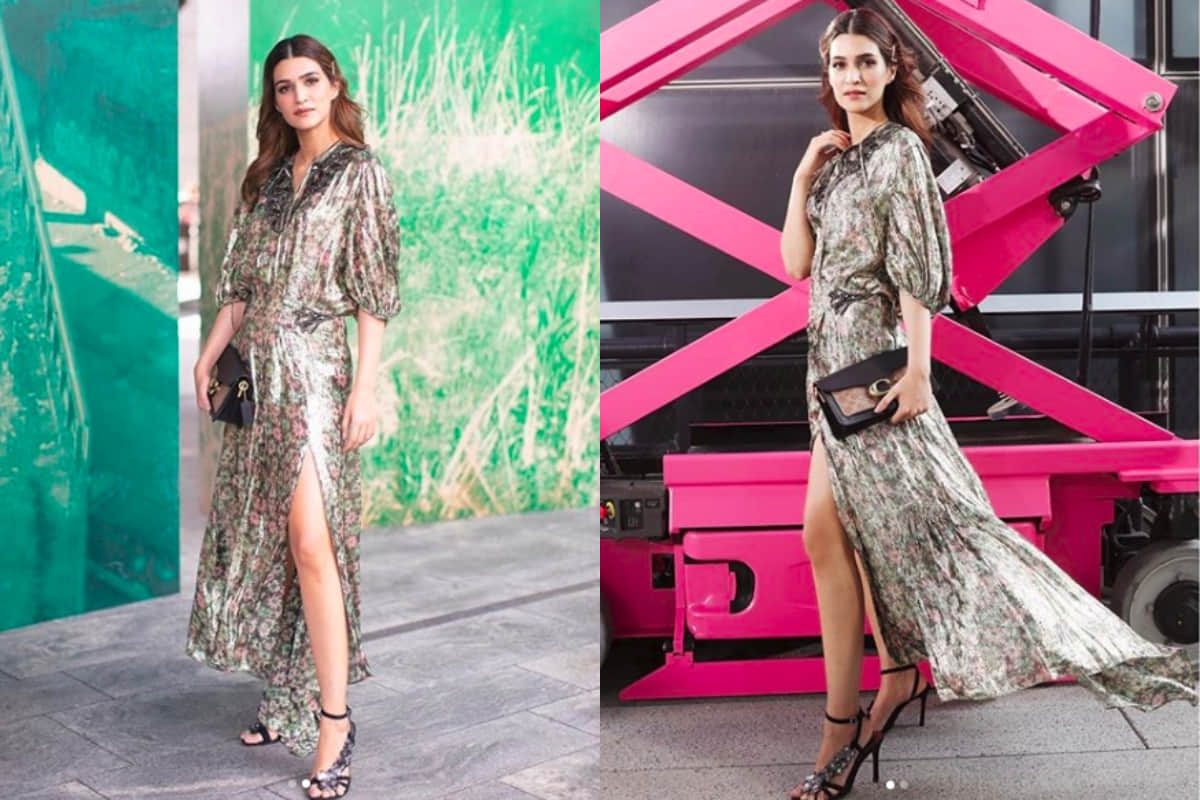new york fashion week 2019 kriti sanon flaunts in coach thigh high slit dress