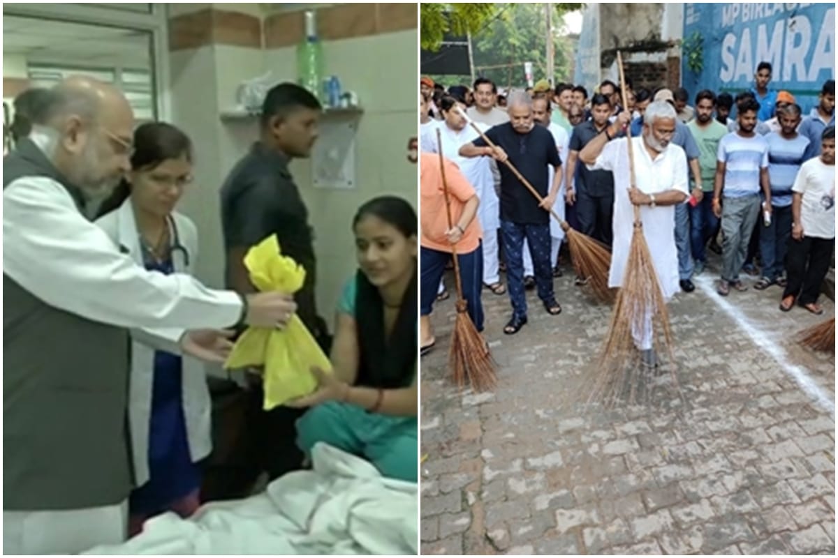 BJP started Seva Saptah Campaign, amit shah distribute fruits to children admitted in aiims