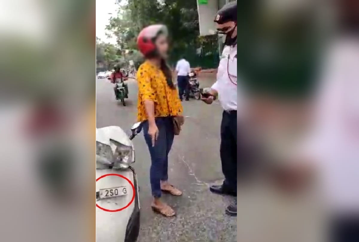 Girl says I will hang myself if challan imposed in Delhi