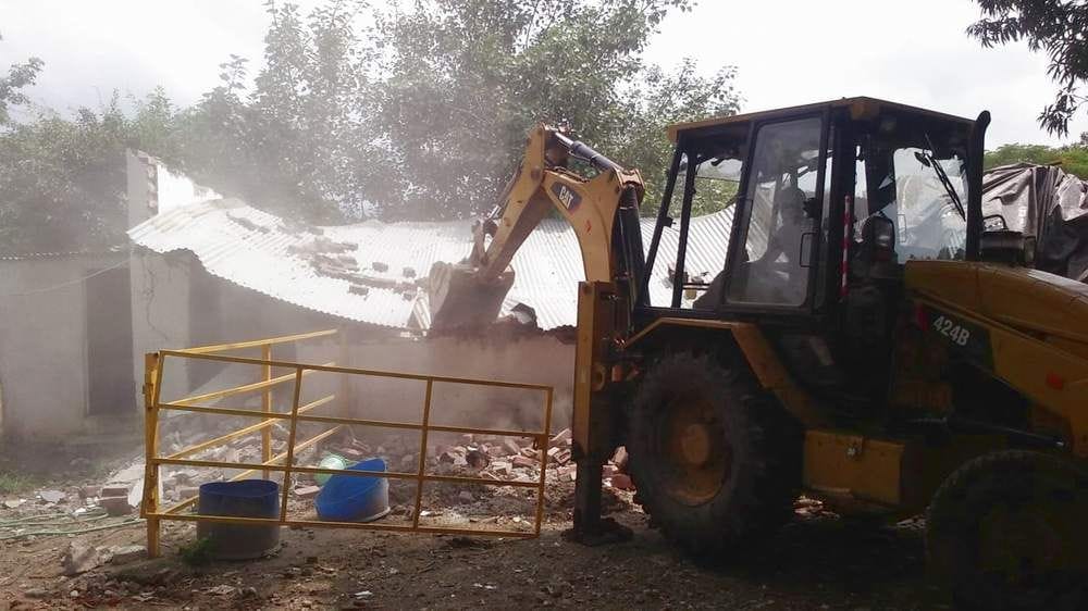 Illegal occupation of animal husbandry department destroyed