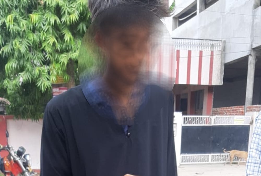 A man caught wearing burqa in Vikas nagar in Lucknow.