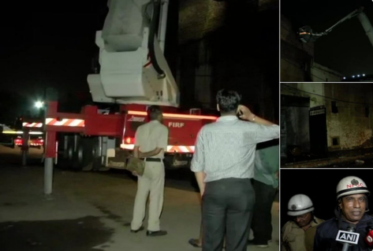 Fire broke out at a nail paint factory at Jahangirpuri
