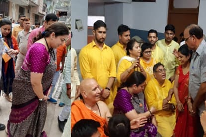 Smriti irani and sanjay baliyan visit to saharanpur