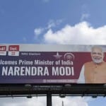 अमेरिका में पीएम मोदी के कार्यक्रम के लिए लगी होर्डिंग