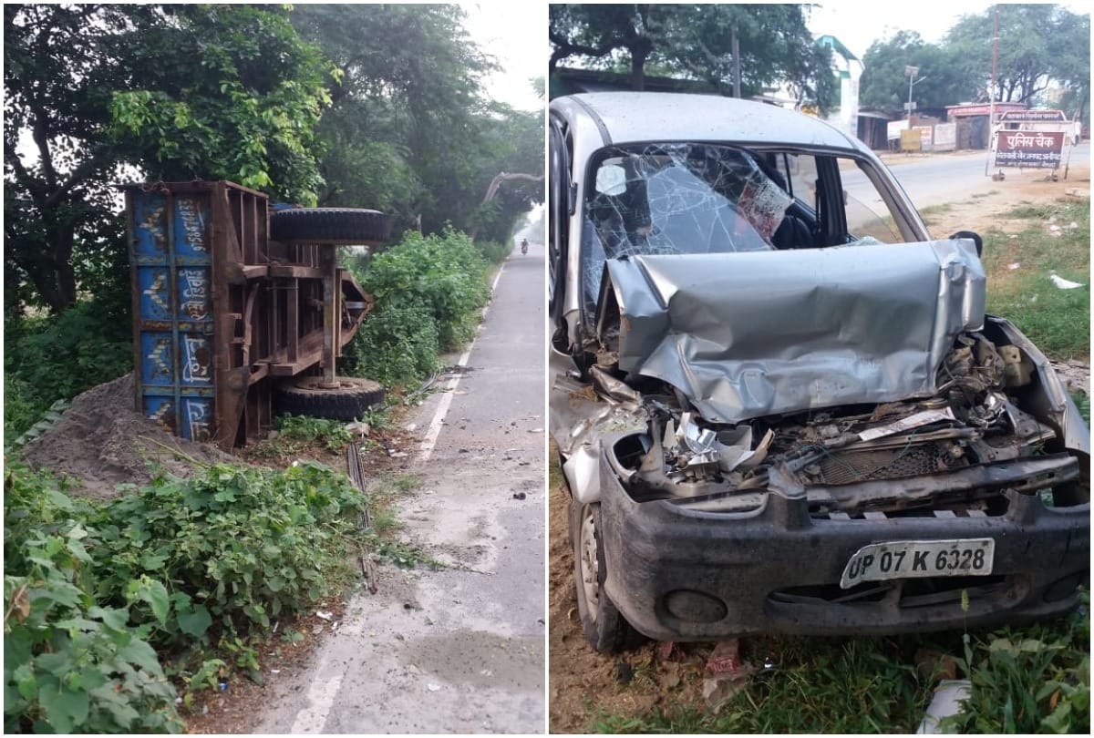 two died and three injured in Tractor trolly road accident in aligarh