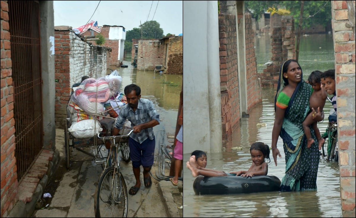 people leave home after water getting enter in his house of varuna river varanasi