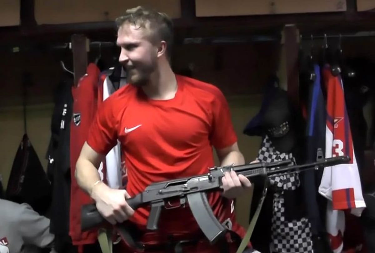 Hockey goalkeeper gets AK-47 assault rifle gift for man of the match performance in Russia