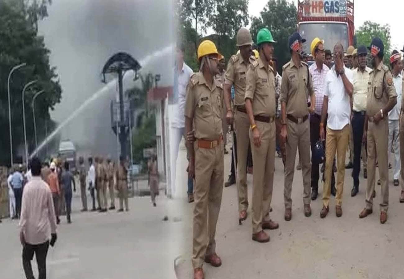 fire in HP gas refilling plant in unnao news update