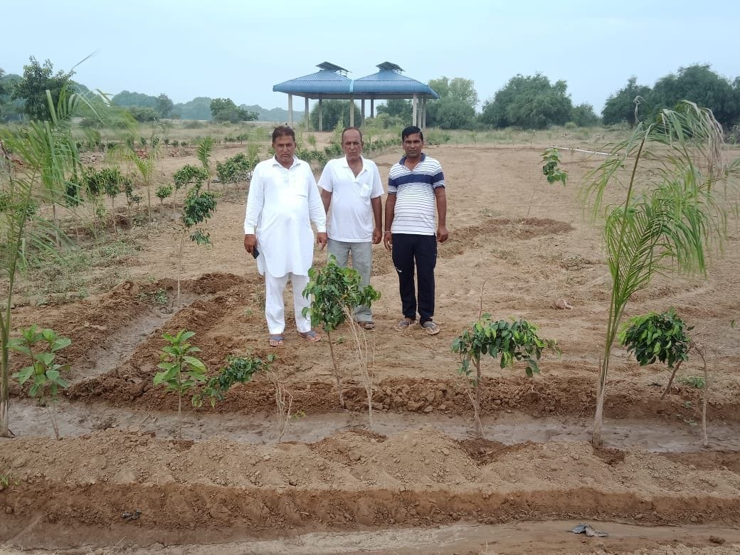 three people together the state of the flower cremation ground