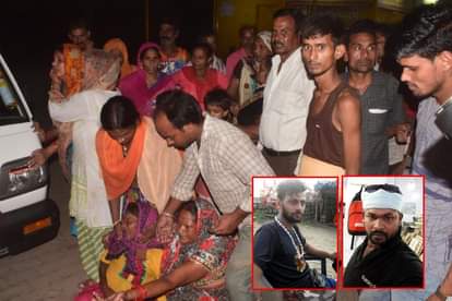 युवकों का फाइल फोटो, विलाप करते परिजन