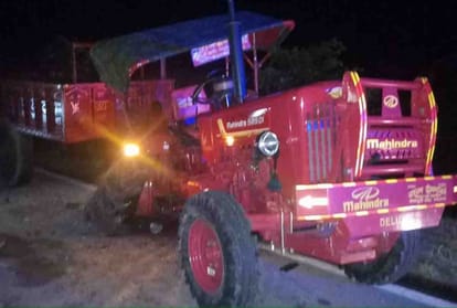 High speed tractor uncontrolled and hit the car at etawah
