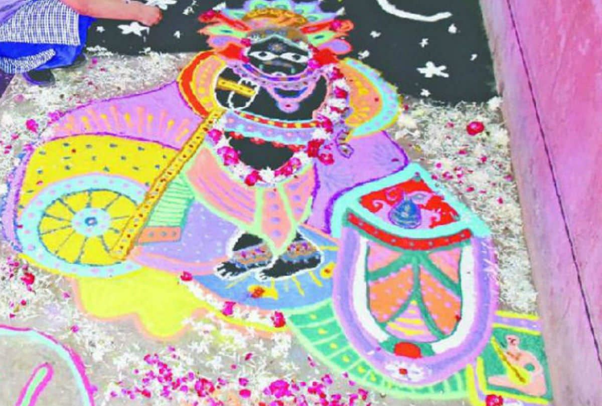 sanjhi art exhibition in sanjhi mela in mathura