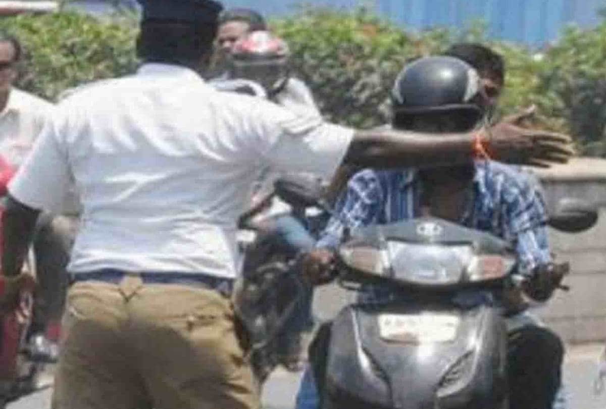 UP News: Police Imposed Challan on a Car Driver for Helmet