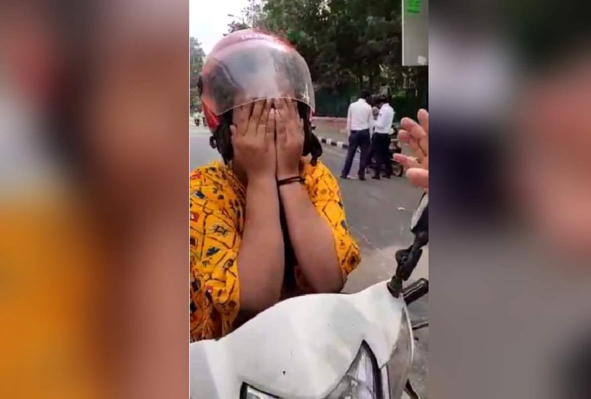 Girl says I will hang myself if challan imposed in Delhi