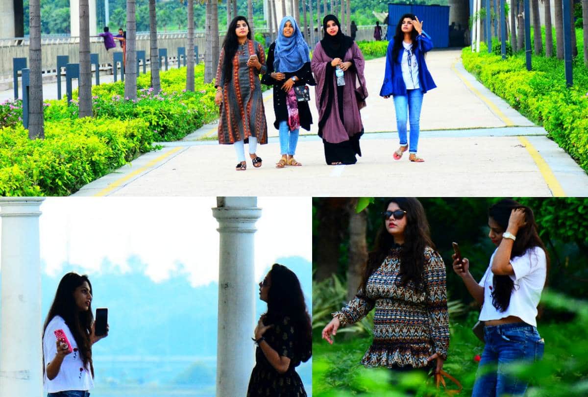 people enjoyed weather in riverfront in lucknow