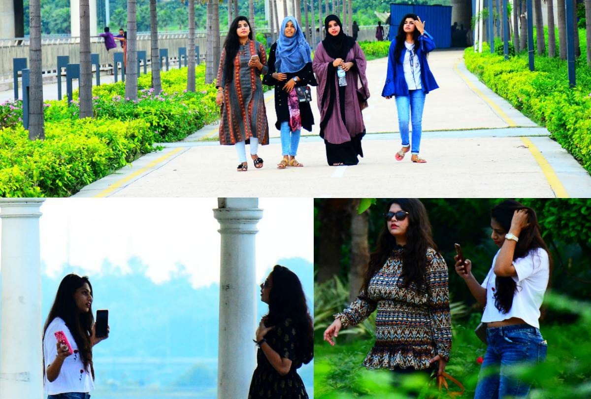 people enjoyed weather in riverfront in lucknow