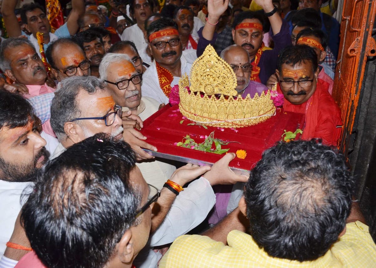 BJP dedicate golden crown to lord Hanuman Sankat Mochan temple in Varanasi on PM Modi birthday
