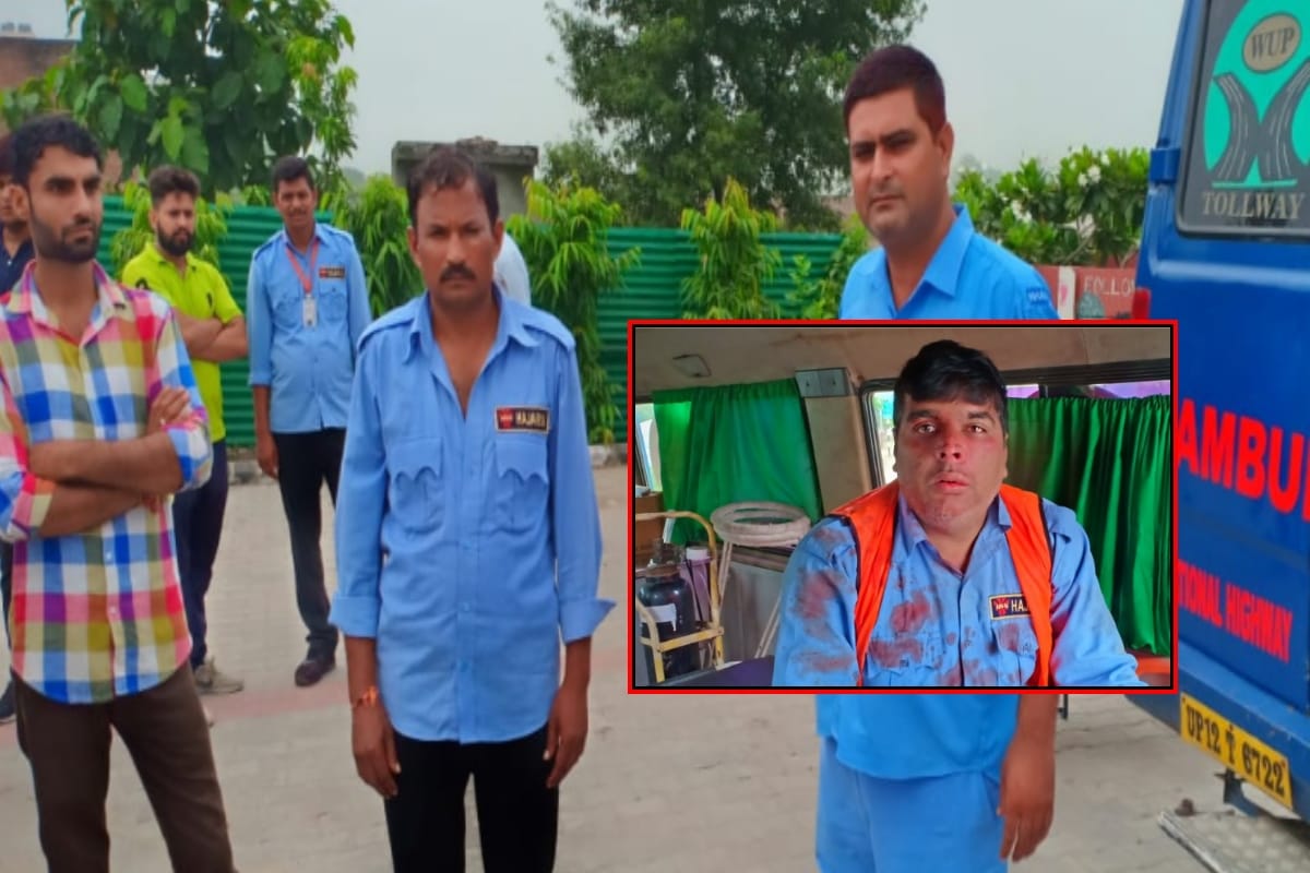 Roadways bus hit security guard at siwaya toll plaza in Meerut, three injured in fight