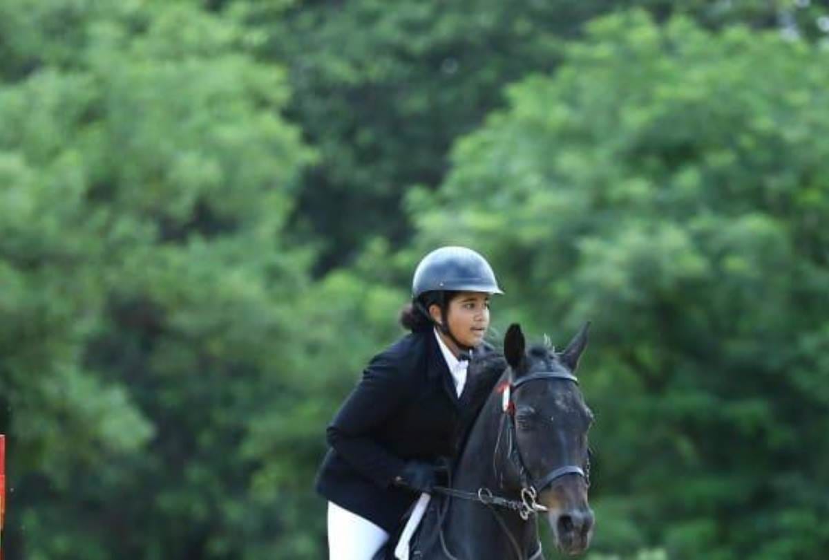 adhya won gold and bronze medal in show jumping