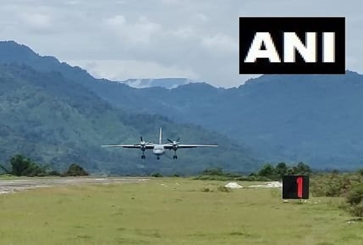 Indian Air Force AN-32 transport aircraft landed at advanced landing ground in Arunachal Pradesh